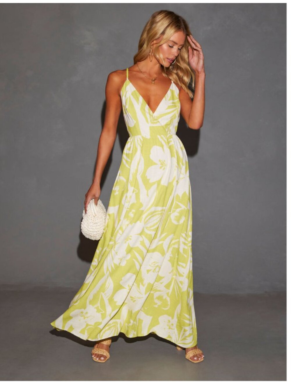 VICI Floral Maxi Criss Cross Back  Dress Size Small